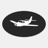 飛行機のステッカー飛んでいるの愛のために 楕円形シール (正面)