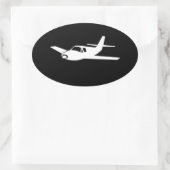 飛行機のステッカー飛んでいるの愛のために 楕円形シール (バッグ)