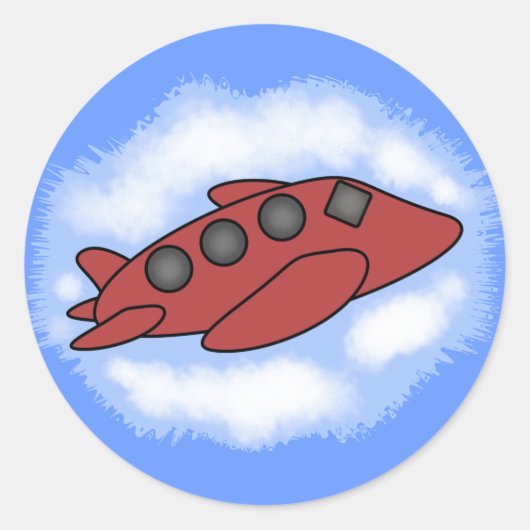 飛行機のステッカー ラウンドシール (正面)