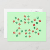 飛行機のスノーフレーククリスマス シーズンポストカード (正面/裏面)