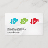 飛行機のスーツケースのロゴ 名刺 (裏面)