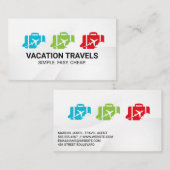 飛行機のスーツケースのロゴ 名刺 (正面/裏面)