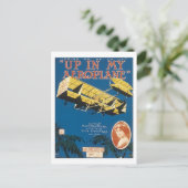 飛行機のソングブックカバーでヴィンテージをアップする ポストカード (スタンド正面)