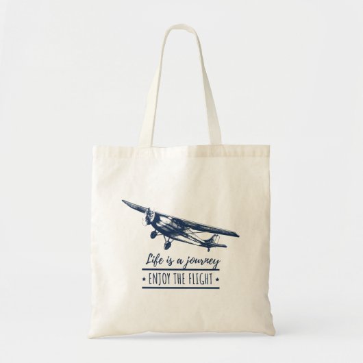 飛行機のテーマのかわいいデザイン トートバッグ (正面)