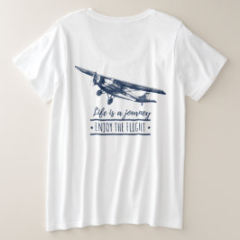 飛行機のテーマのかわいいデザイン プラスサイズTシャツ