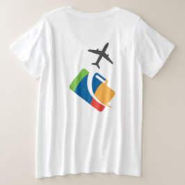 飛行機のテーマのかわいいデザイン プラスサイズTシャツ