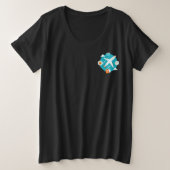 飛行機のテーマのかわいいデザイン プラスサイズTシャツ (デザイン正面)