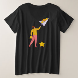 飛行機のテーマデザイン プラスサイズTシャツ