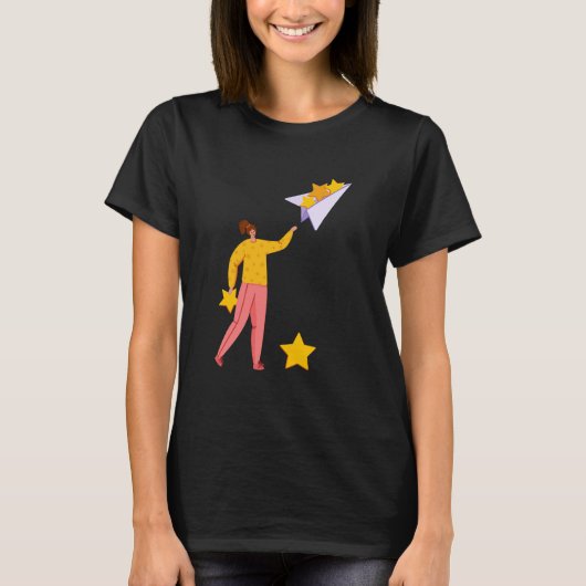飛行機のテーマデザイン Tシャツ (正面)