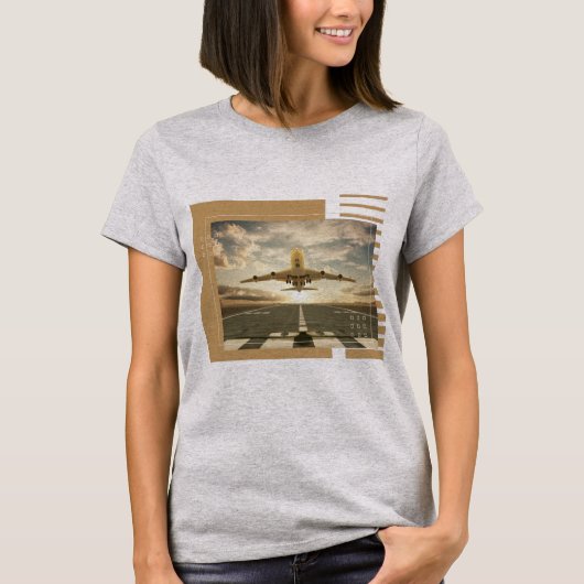 飛行機のテーマデザイン Tシャツ (正面)