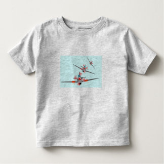 「飛行機のドッグファイト」子供用Tシャツ。 トドラーTシャツ