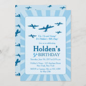 飛行機のバースデーパーティ招待状 招待状 (正面/裏面)
