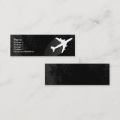 飛行機のパイロットまたは搭乗員の名刺 スキニー名刺 (正面/裏面)