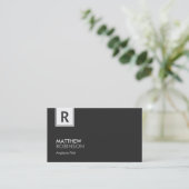 飛行機のパイロットモダン- Classy Monogram 名刺 (スタンド正面)