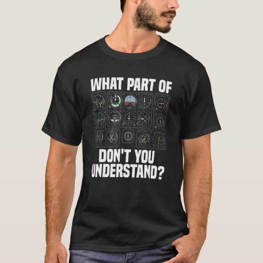 飛行機のパイロット楽器 Tシャツ (正面)
