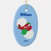 飛行機のパーソナライズな一流のクリスマスツリーのオーナメント セラミックオーナメント (右)