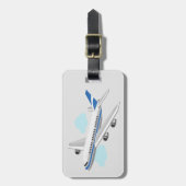 飛行機のパーソナライズ ラゲッジタグ (正面縦)
