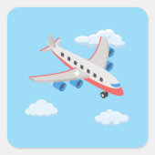 飛行機のパーティー収集! スクエアシール (正面)