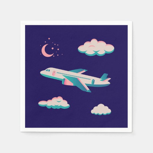 飛行機のパーティー収集！ スタンダードカクテルナプキン (正面)