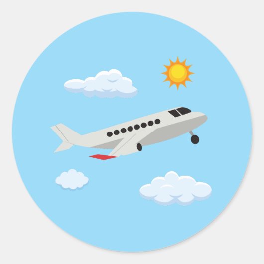 飛行機のパーティー収集！ ラウンドシール (正面)