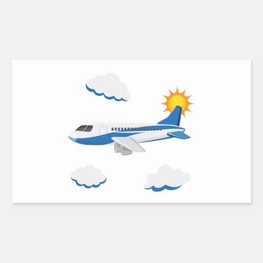 飛行機のパーティー収集！ 長方形シール (正面)