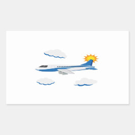 飛行機のパーティー収集！ 長方形シール