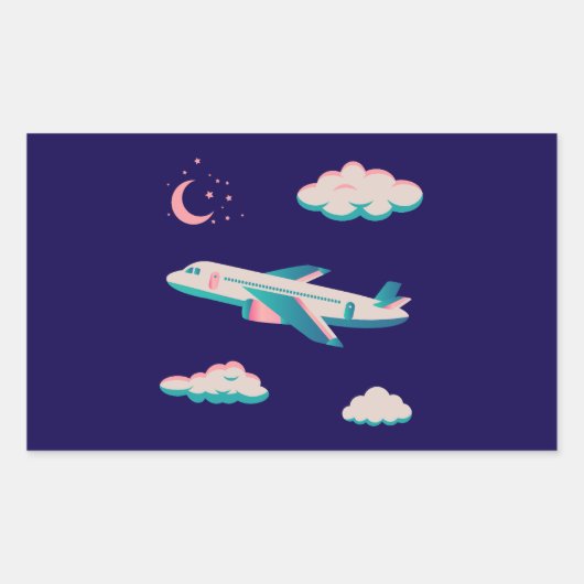 飛行機のパーティー収集！ 長方形シール (正面)