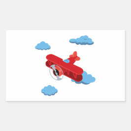 飛行機のパーティー収集！ 長方形シール