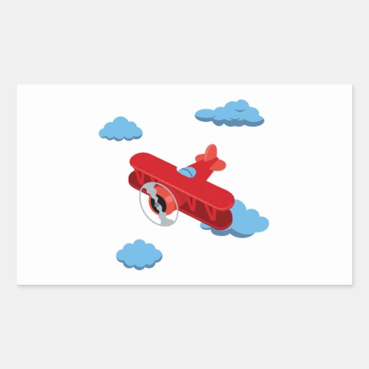 飛行機のパーティー収集！ 長方形シール (正面)