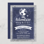 飛行機のベイビーシャワー招待状 招待状 (正面/裏面)