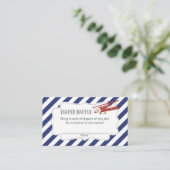 飛行機のベビーシャワーのおむつのラッフルのチケット エンクロージャーカード (スタンド正面)