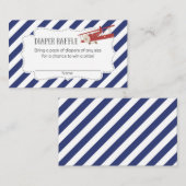 飛行機のベビーシャワーのおむつのラッフルのチケット エンクロージャーカード (正面/裏面)