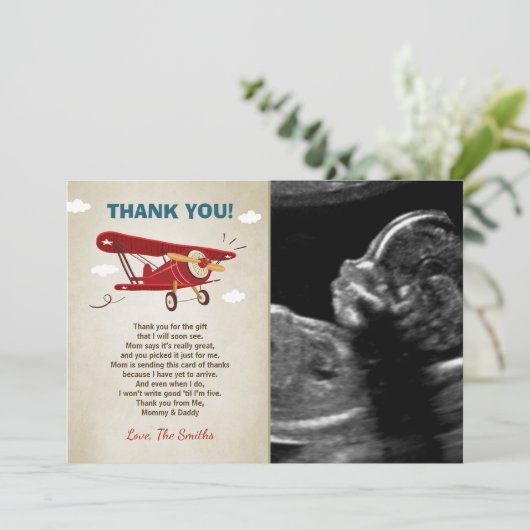 飛行機のベビーシャワーのサンキューカードの冒険 サンキューカード (スタンド正面)