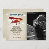 飛行機のベビーシャワーのサンキューカードの冒険 サンキューカード (正面/裏面)