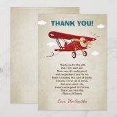 飛行機のベビーシャワーのサンキューカードの冒険 サンキューカード (正面/裏面)