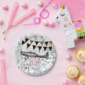 飛行機のベビーシャワーのプレート ペーパープレート (パーティー)