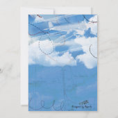 飛行機のベビーシャワーの招待状 招待状 (裏面)