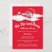 飛行機のベビーシャワーの旅行少年のヴィンテージ 招待状 (正面)