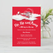 飛行機のベビーシャワーの旅行少年のヴィンテージ 招待状 (スタンド正面)