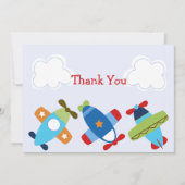 飛行機のベビーシャワーサンキューカード サンキューカード (正面)