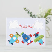 飛行機のベビーシャワーサンキューカード サンキューカード (スタンド正面)