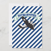 飛行機のベビーシャワー招待チケットカスタム 招待状 (裏面)