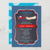 飛行機のベビーシャワー招待状 招待状 (正面/裏面)