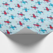 飛行機のベビーシャワー ラッピングペーパー (角)