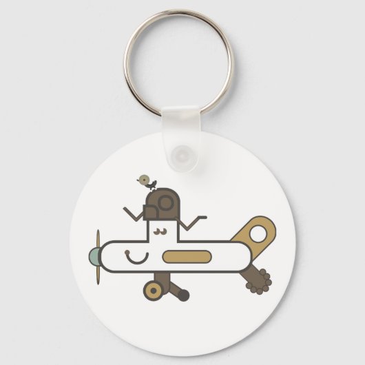 飛行機のボタンキーリング キーホルダー (正面)