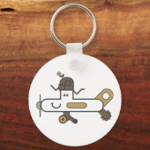 飛行機のボタンキーリング キーホルダー (正面)