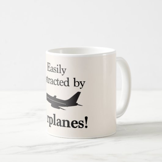 飛行機のマグに気を取られる コーヒーマグカップ (正面右)