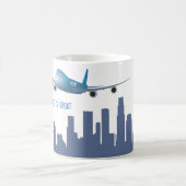 飛行機のマグ「ライフ素晴らし」 コーヒーマグカップ (中央)