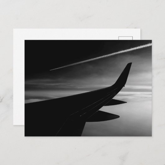 飛行機のモノクロ写真 ポストカード (正面/裏面)