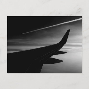 飛行機のモノクロ写真 ポストカード